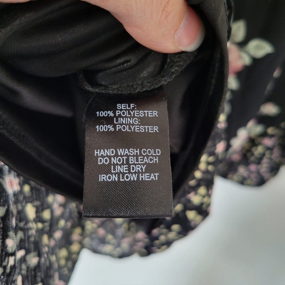 Lulu's Frances Black Floral Print Strapless Tie-Front Mini Dress Size XS - Picture 6 of 11